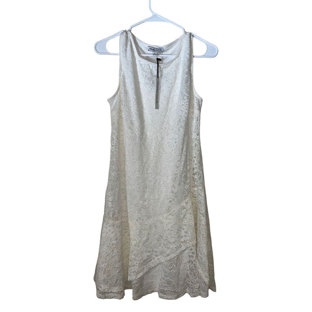 White Floral Lace Dress By Chelsea Taylor